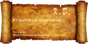 Krautheim Domonkos névjegykártya